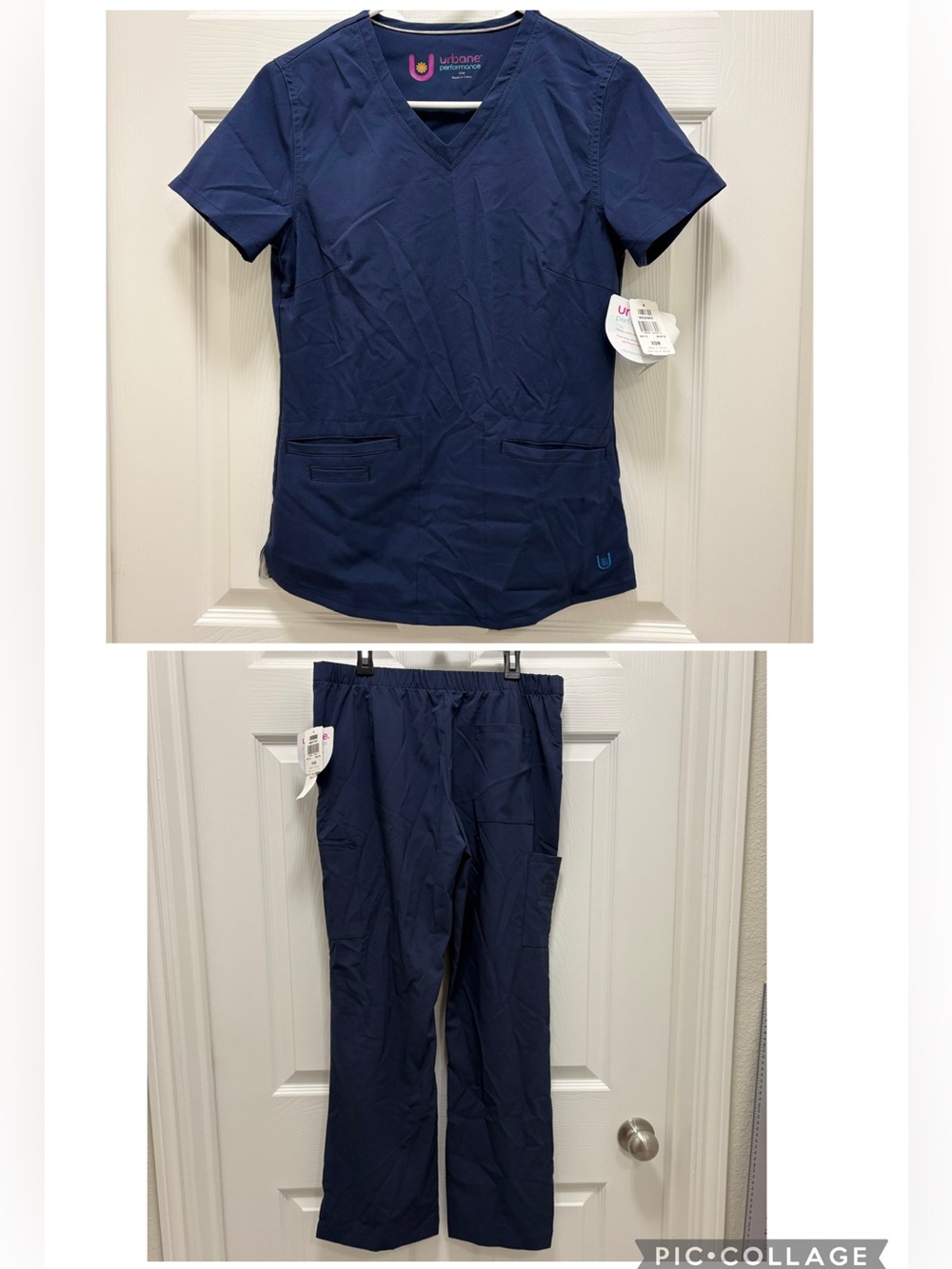 Urbane Navy Blue Women’s V-Neck Pajama Scrub Set